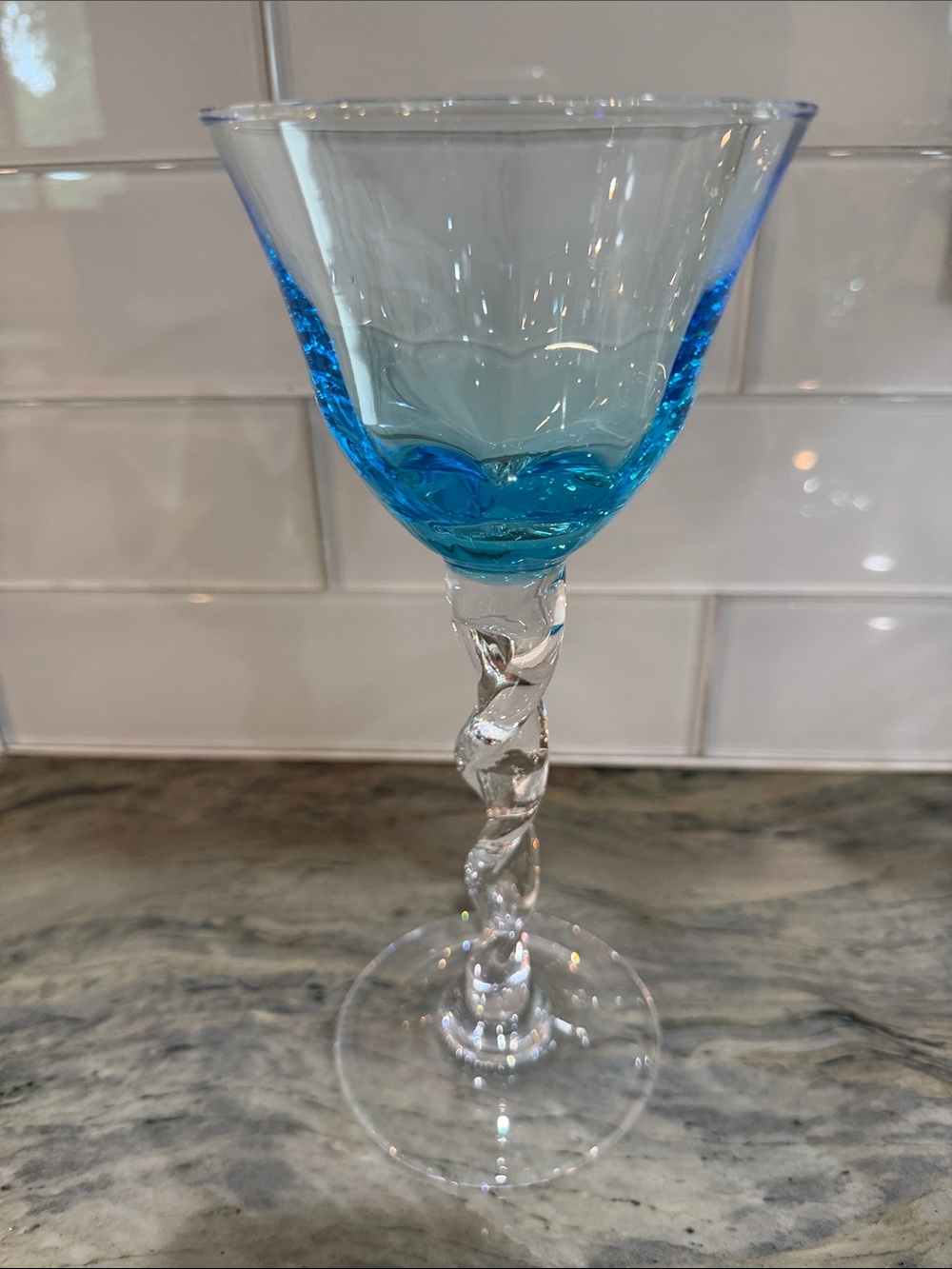 Adriana Wine Glass, Green, blue , purple yellow Set of 4 - Picture 5 of 7